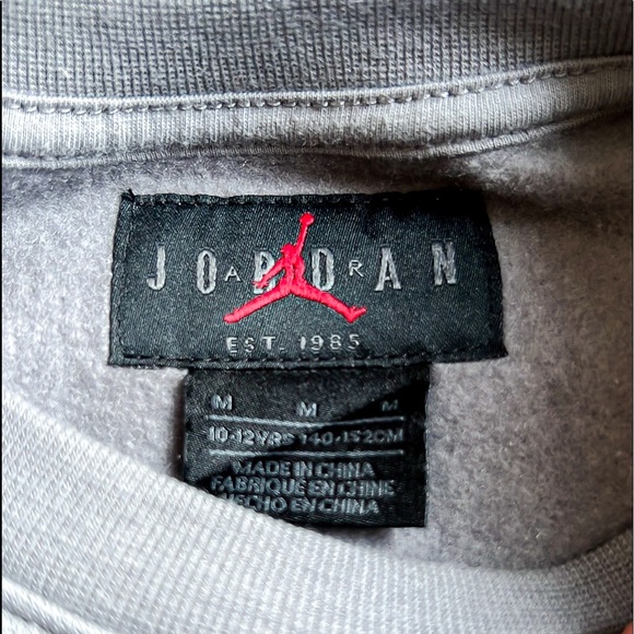 Jordan Jumpman Gray and Gold Basketball Net Graphic Sweatshirt Sz M 10 - 12 NWT - Picture 7 of 13